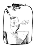 Egg with face saying "How 'bout those existentialists!". - New Yorker Cartoon Premium Giclee Print by Stephanie Skalisky