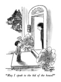 "May I speak to the kid of the house" - New Yorker Cartoon Premium Giclee Print by Joseph Farris