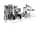 Street painters with cave painter. - New Yorker Cartoon Premium Giclee Print by Joseph Farris