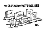The Graveyard of Past Deadlines - New Yorker Cartoon Premium Giclee Print by Drew Dernavich