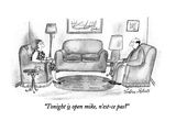 "Tonight is open mike, n'est-ce pas" - New Yorker Cartoon Premium Giclee Print by Victoria Roberts