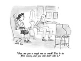 "Boy, are you a tough nut to crack!  This is its fifth season, and you sti…" - New Yorker Cartoon Premium Giclee Print by Edward Frascino