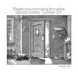 Elegant, mature swinging door seeks opposite member. Louvered O.K. - New Yorker Cartoon Premium Giclee Print by Ann McCarthy