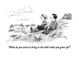 "What do you want to bring to the table when you grow up" - New Yorker Cartoon Premium Giclee Print by Mike Twohy