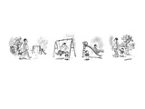 Man bringing small child to park, but it is the man who plays on the swing… - New Yorker Cartoon Premium Giclee Print by James Stevenson