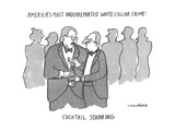 America's Most Underreptorted White-Collar Crime: Cocktail Stabbing - New Yorker Cartoon Premium Giclee Print by Michael Crawford