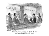 "Caldwell know whereof he speaks.  At least until around eight-thirty or n…" - New Yorker Cartoon Premium Giclee Print by James Stevenson