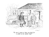 "It sure is great to have you back for a while at the mother ship." - New Yorker Cartoon Premium Giclee Print by Edward Koren