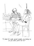 "I think it's really special tonight, you letting me see you when you're n…" - New Yorker Cartoon Premium Giclee Print by Richard Cline