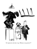 "It's impressive, but does it say, 'Welcome to my practice'" - New Yorker Cartoon Premium Giclee Print by Donald Reilly