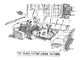 The Venus Flytrap Leather Sectional - New Yorker Cartoon Premium Giclee Print by Michael Crawford