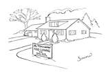 Picture of house with a sign in front of it that reads,'The Morrisons Food… - New Yorker Cartoon Premium Giclee Print by Charles Sauers