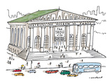 Exterior of Metropolitan Museum of Pants with sign reading 'The Trou of th… - New Yorker Cartoon Premium Giclee Print by Michael Crawford