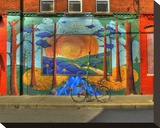 Wall Painting with Bike Leinwand von Richard Desmarais