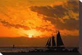 Birds and Humans at Sunset Stretched Canvas Print by Vaughn Garner