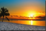Key West Sunrise Reflection Stretched Canvas Print by Vaughn Garner