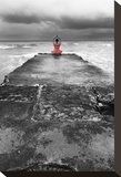 Girl on Wharf II Stretched Canvas Print by Brian Stoneman