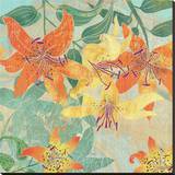 Tiger Lilies Summer Stretched Canvas Print by Roberta Collier Morales