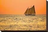 Orange Sky Sailboat Stretched Canvas Print by Vaughn Garner