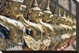 Temple Statues Stretched Canvas Print by Brian Stoneman