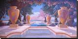 Homage to Parrish Greek Urns Stretched Canvas Print by Victor Valla