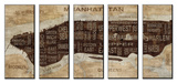Manhattan Neighborhoods Mounted Print by Luke Wilson