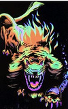 Angry Lion Flocked Blacklight Poster Prints
