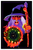 Mystic Wizard Flocked Blacklight Poster Prints