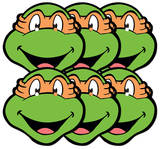Michelangelo-TMNT-6pk-Face Masks Fête - humour