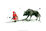 Red Riding Hood Kunstdruck von Lora Zombie