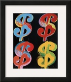 Four Dollar Signs, c.1982 (blue, red, orange, yellow) Posters by Andy Warhol