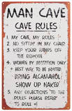 Man Cave Rules Blikskilt