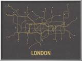 London (Dark Gray & Mustard) Prints by  Line Posters