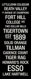 Clemson: College Town Wall Art Stretched Canvas Print