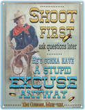 The Cowgirl Man-ual Sign Placa de lata