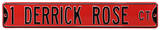 1 Derrick Rose Ct Steel Sign Wall Sign