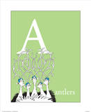 A is for Antlers (green) Affiches par Theodor (Dr. Seuss) Geisel