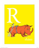 R is for Rhino (yellow) Kunstdrucke von Theodor (Dr. Seuss) Geisel