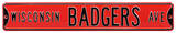 Wisconsin Badgers Ave Red Steel Sign Wall Sign