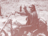 Easy Rider - Dennis Hopper Middle Finger Sepia Poster