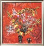 Fleurs Sur Fond Rouge, c.1970 Art by Marc Chagall