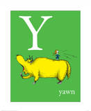 Y is for Yawn (green) Art by Theodor (Dr. Seuss) Geisel