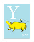 Y is for Yawn (blue) Prints by Theodor (Dr. Seuss) Geisel
