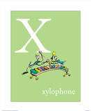 X is for Xylophone (green) Posters par Theodor (Dr. Seuss) Geisel