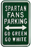 Spartan Go Green Go White Parking Steel Sign Wall Sign