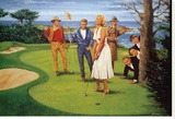 Putting For Birdie Stretched Canvas Print by Clement Micarelli