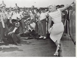 Marilyn Monroe Posing Stretched Canvas Print by Dan Mcelleney