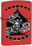 CT Skeleton Biker - Red Matte Zippo Lighter Lighter