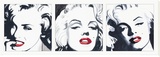 Marilyn Triptych Stretched Canvas Print by Irene Celic