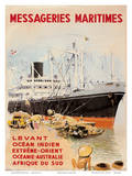 Messageries Maritime Poster by Albert Brenet